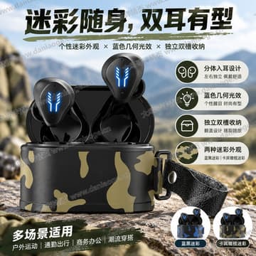 迷彩蓝牙耳机主图交付预览