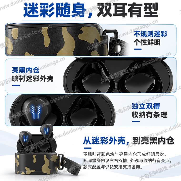迷彩蓝牙耳机电商详情页交付图第22张