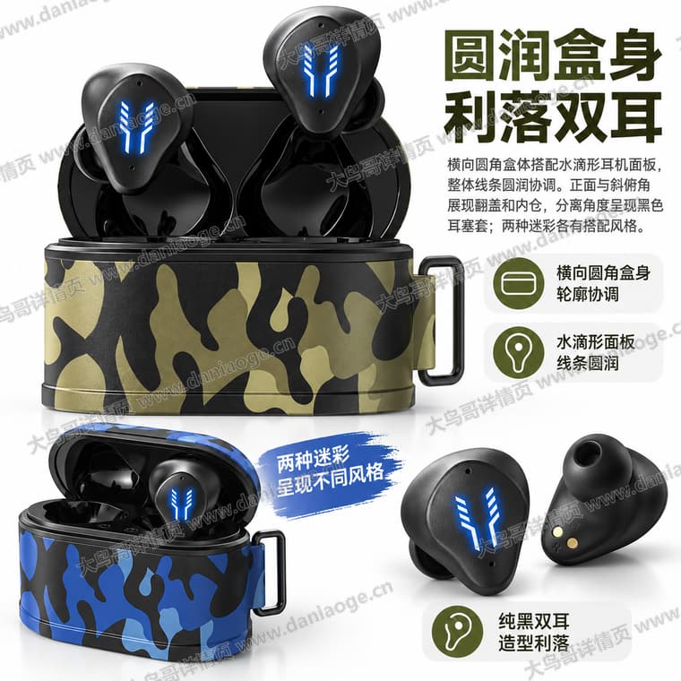 迷彩蓝牙耳机电商详情页交付图第27张