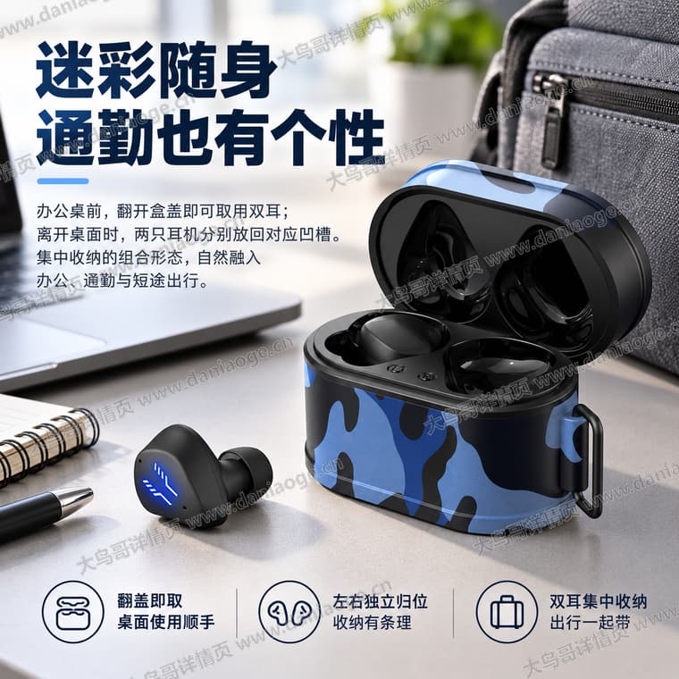 迷彩蓝牙耳机电商详情页交付图第29张