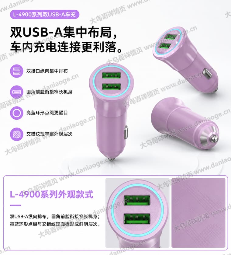 双 USB-A 车载充电器电商详情页交付图第16张