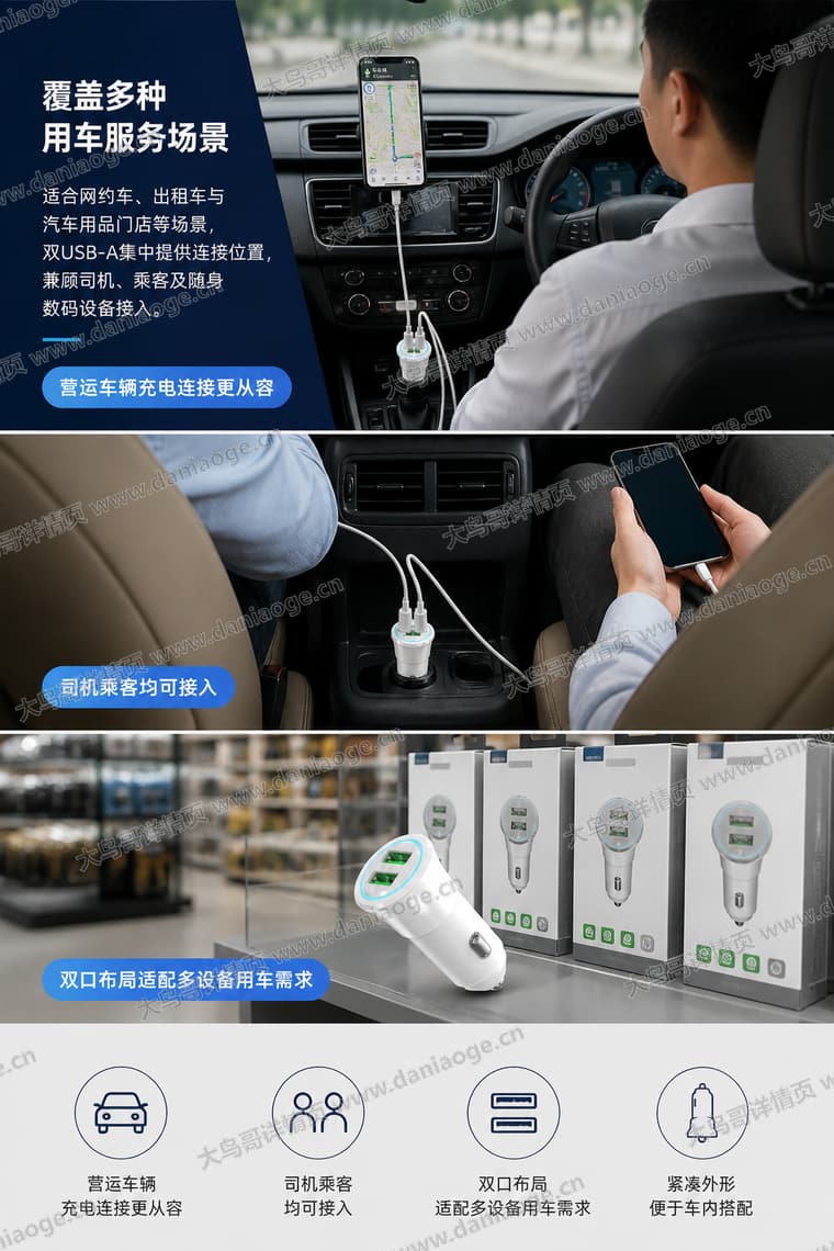 双 USB-A 车载充电器电商详情页交付图第18张