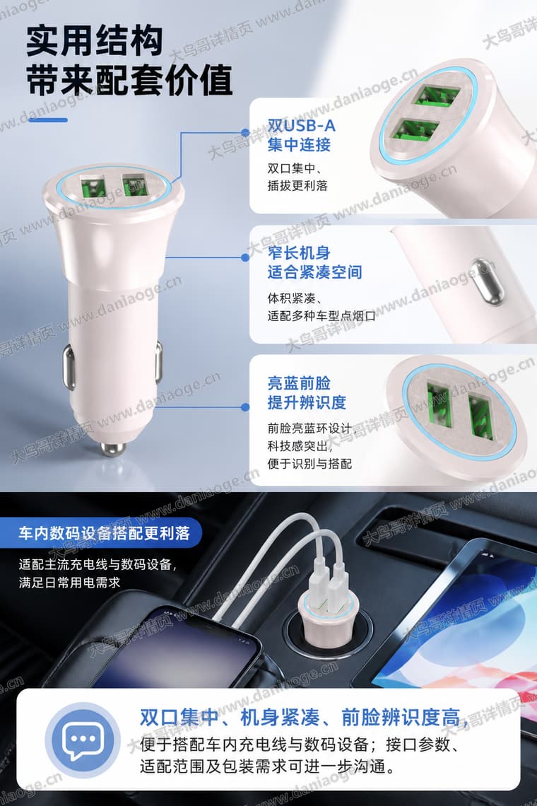 双 USB-A 车载充电器电商详情页交付图第19张