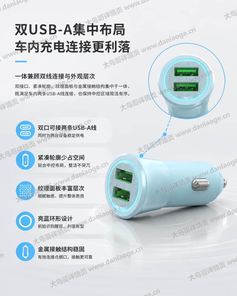 双 USB-A 车载充电器电商详情页交付图第28张