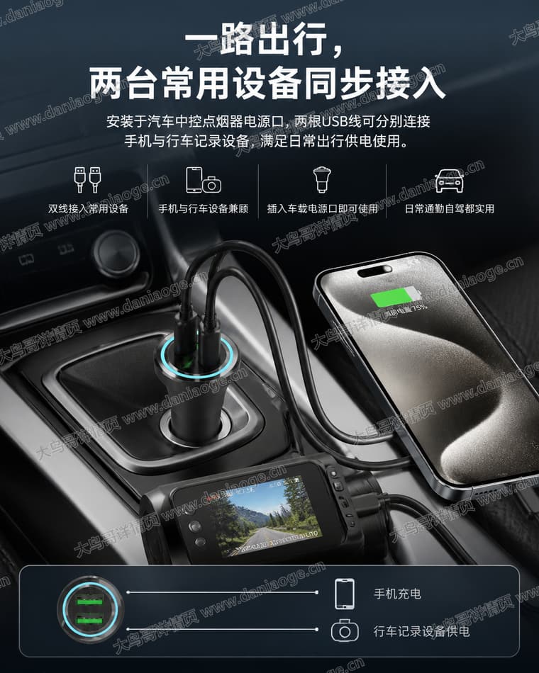 黑色双口车载充电器电商详情页交付图第29张