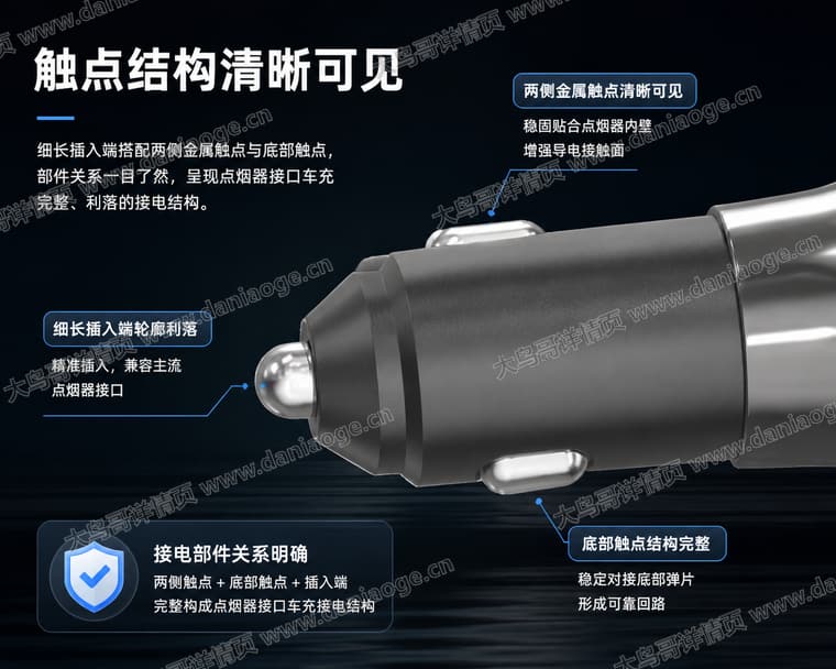 黑色双口车载充电器电商详情页交付图第33张
