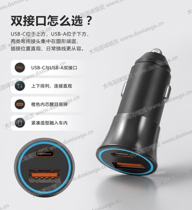 金属双口车载充电器电商详情页交付图第21张