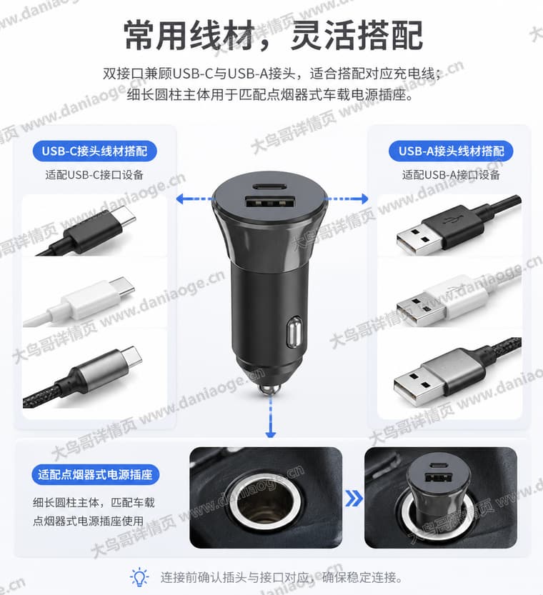 金属双口车载充电器电商详情页交付图第22张