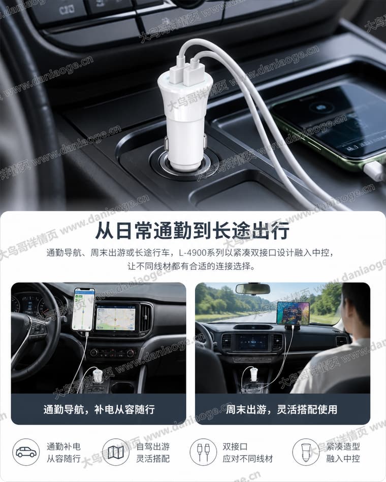 白色双口车载充电器电商详情页交付图第25张