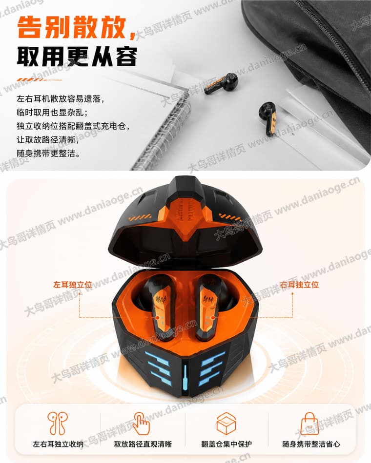 机甲蓝牙耳机 · 方案1电商详情页交付图第10张