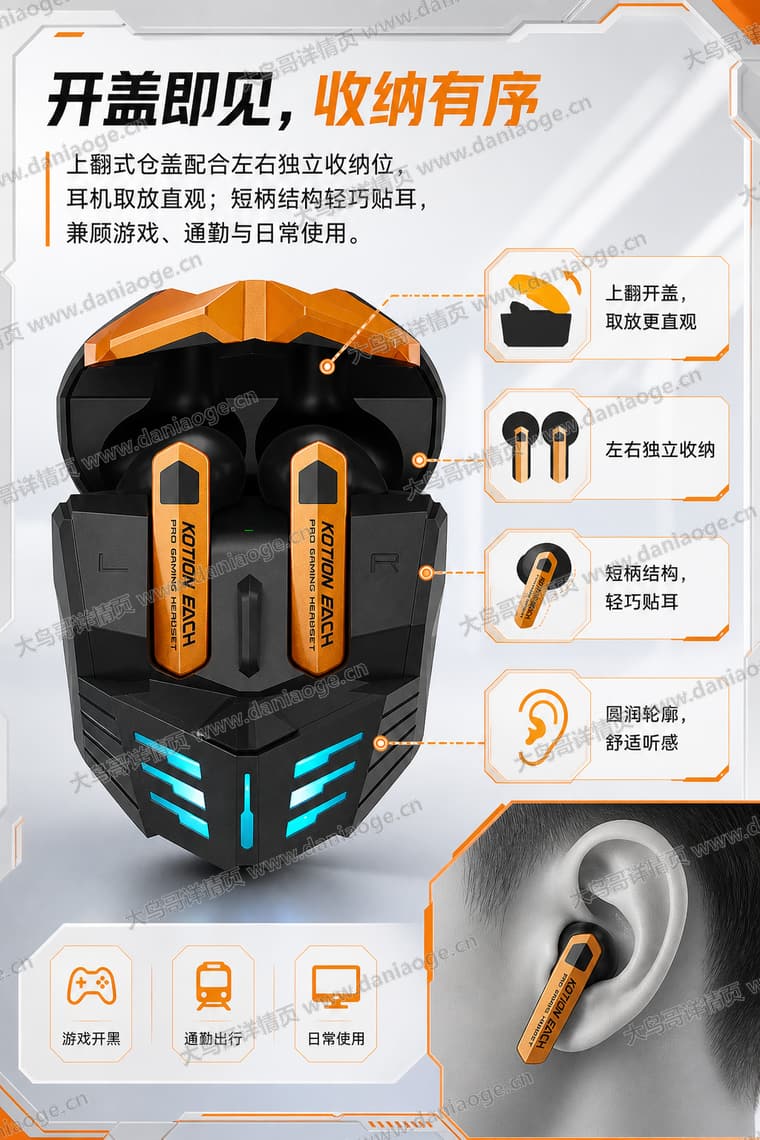 机甲蓝牙耳机 · 方案2电商详情页交付图第11张