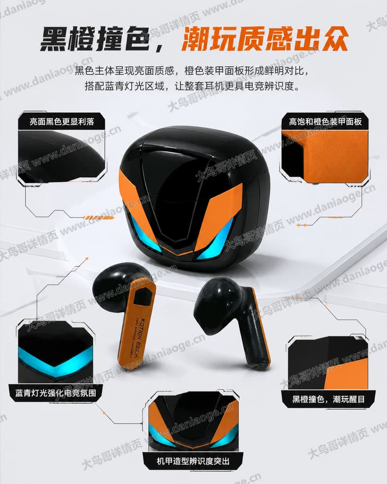 机甲蓝牙耳机 · 方案2电商详情页交付图第14张