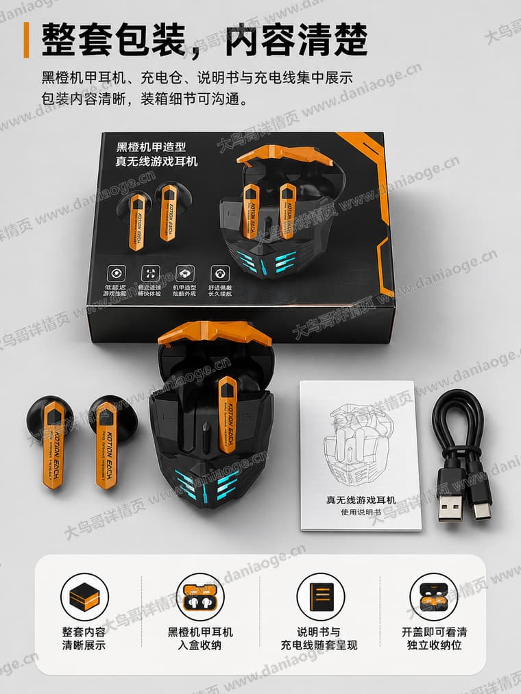 机甲蓝牙耳机 · 方案2电商详情页交付图第21张