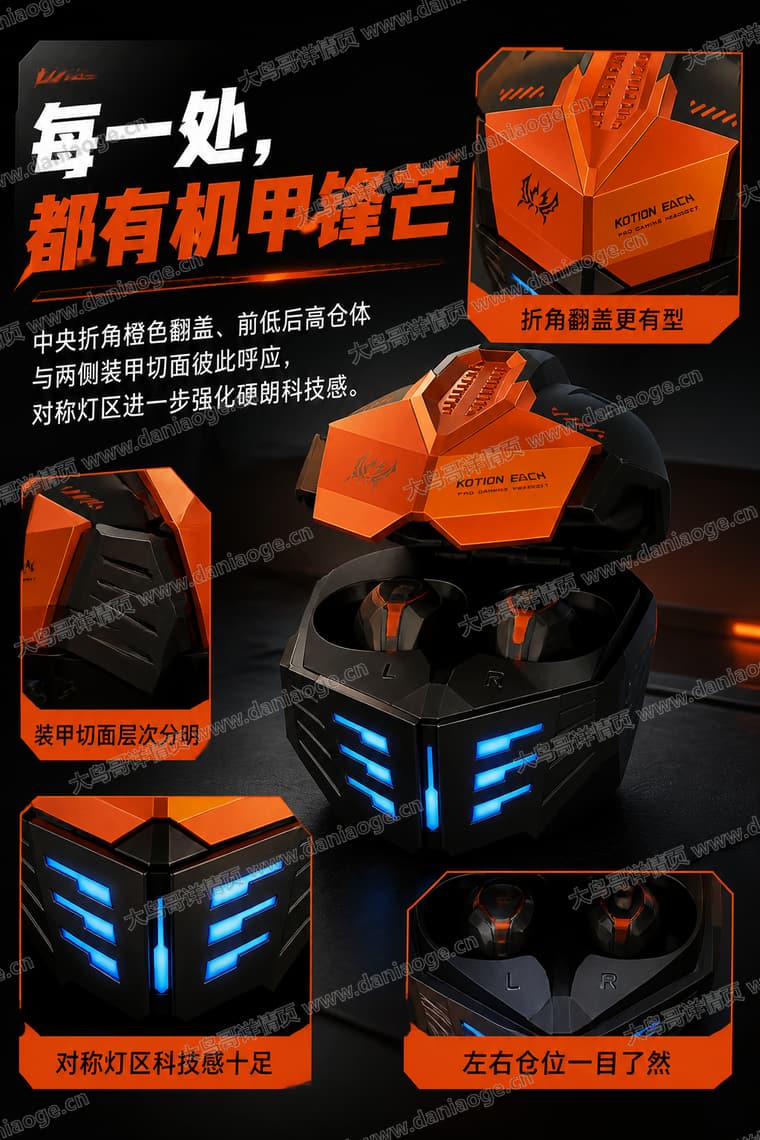 机甲蓝牙耳机 · 方案4电商详情页交付图第9张