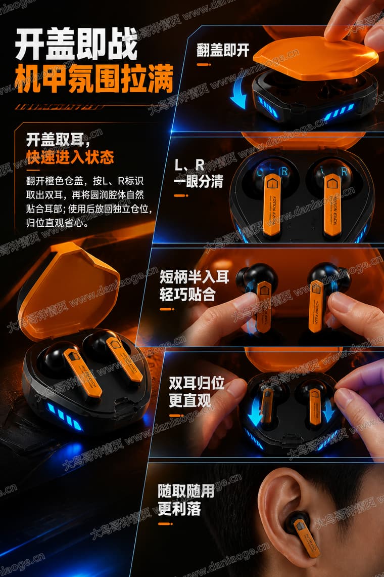 机甲蓝牙耳机 · 方案4电商详情页交付图第12张