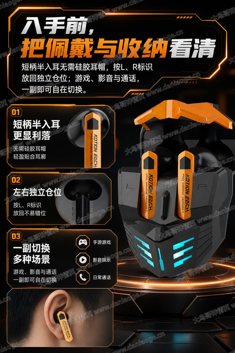 机甲蓝牙耳机 · 方案4电商详情页交付图第21张