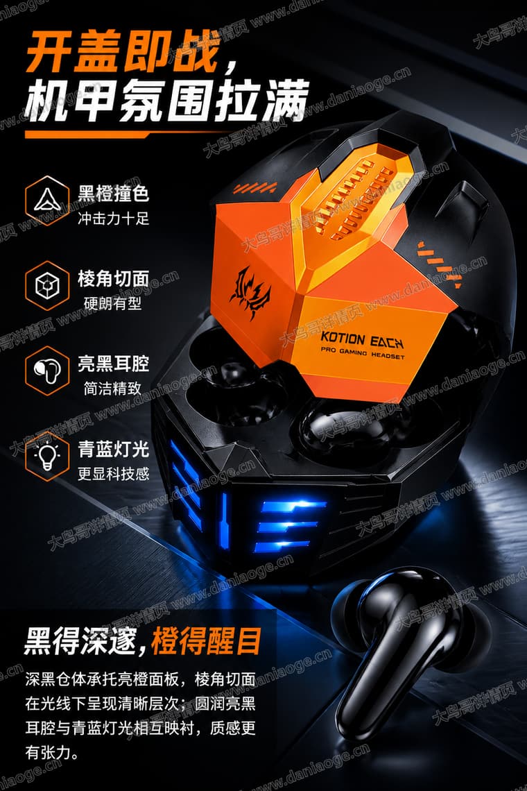 机甲蓝牙耳机 · 方案4电商详情页交付图第34张