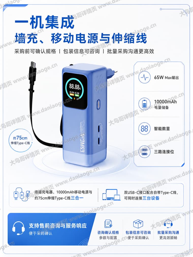 65W 多合一充电器电商详情页交付图第5张