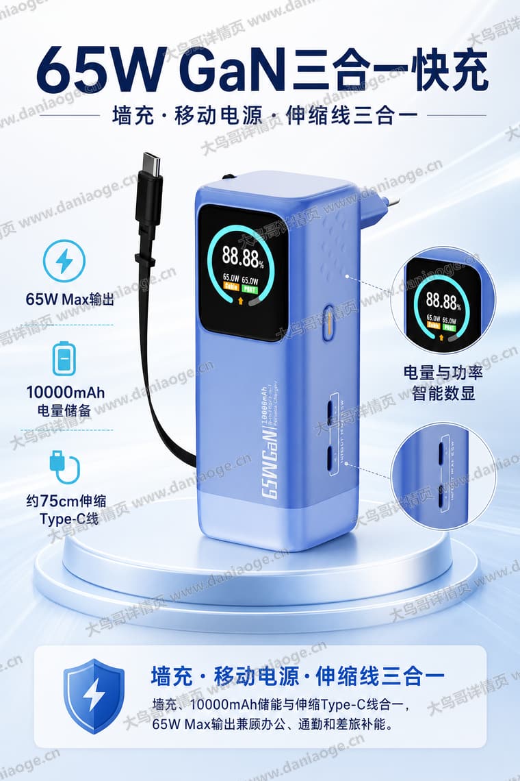65W 多合一充电器电商详情页交付图第6张