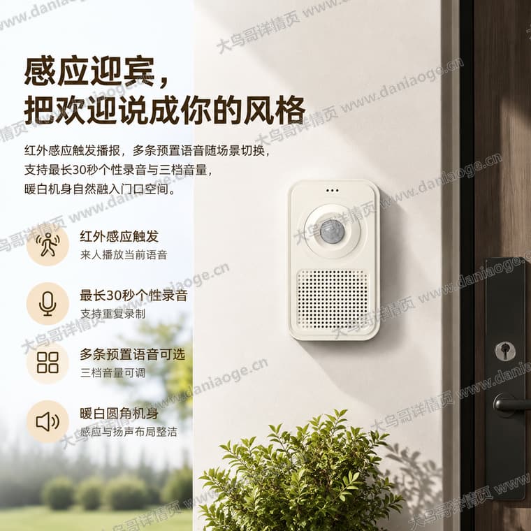 红外感应迎宾门铃 · 方案1电商详情页交付图第3张