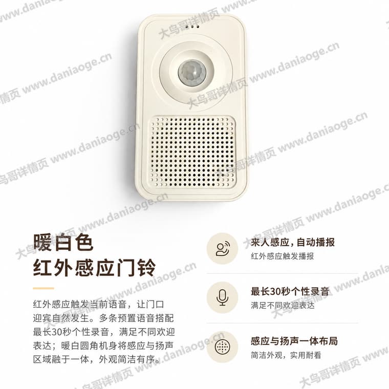 红外感应迎宾门铃 · 方案1电商详情页交付图第6张