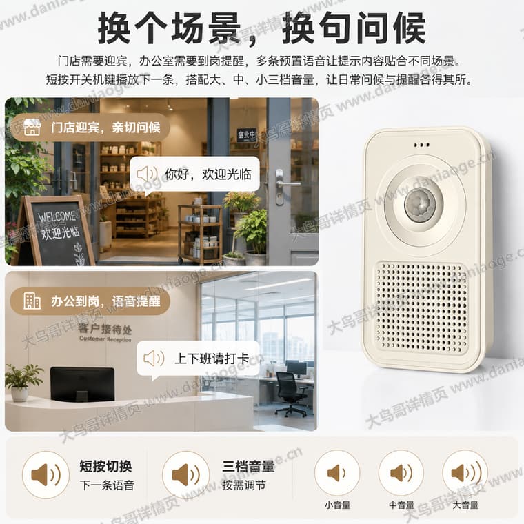 红外感应迎宾门铃 · 方案1电商详情页交付图第13张