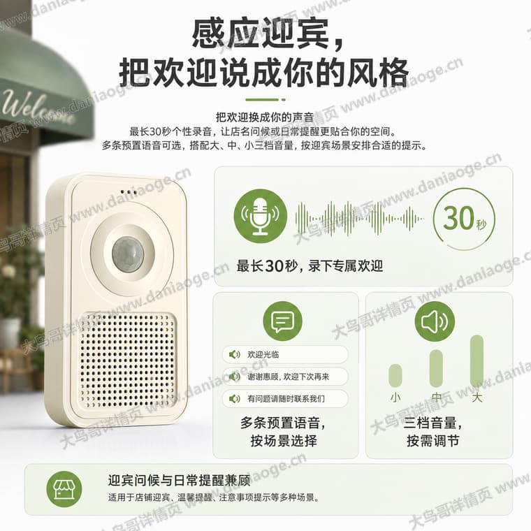 红外感应迎宾门铃 · 方案1电商详情页交付图第28张