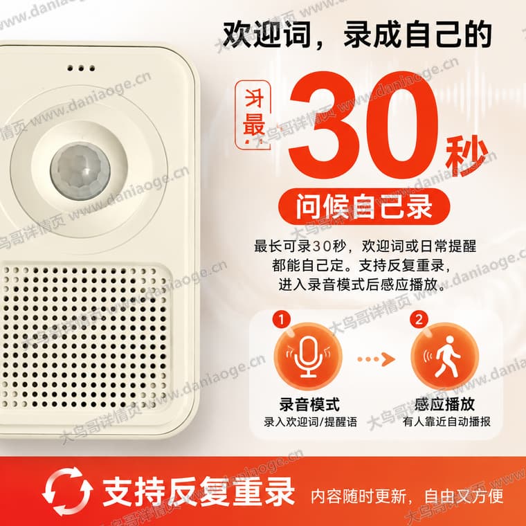 红外感应迎宾门铃 · 方案2电商详情页交付图第9张