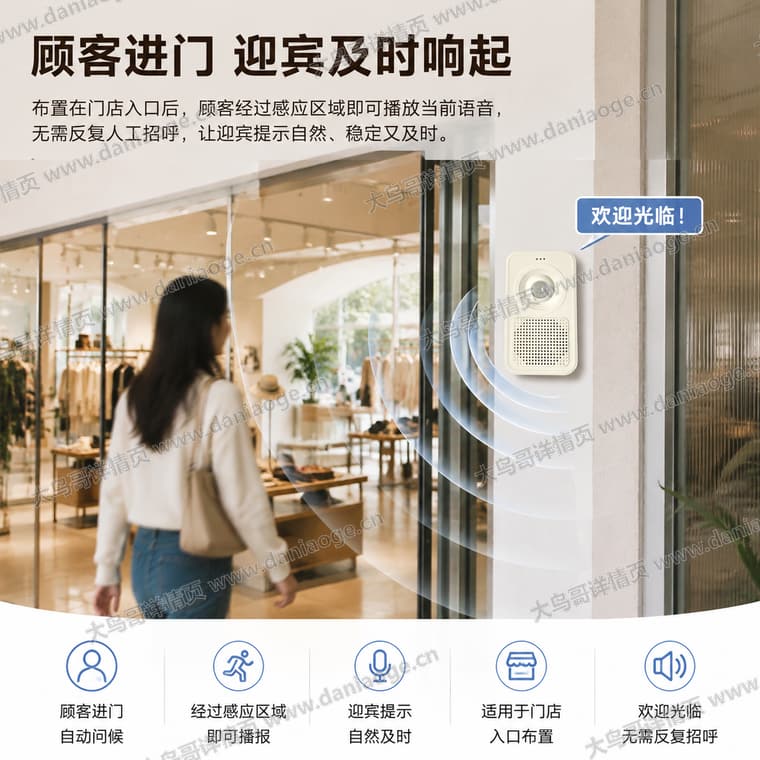 红外感应迎宾门铃 · 方案3电商详情页交付图第9张