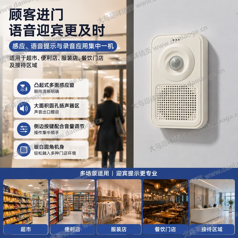 红外感应迎宾门铃 · 方案4电商详情页交付图第4张