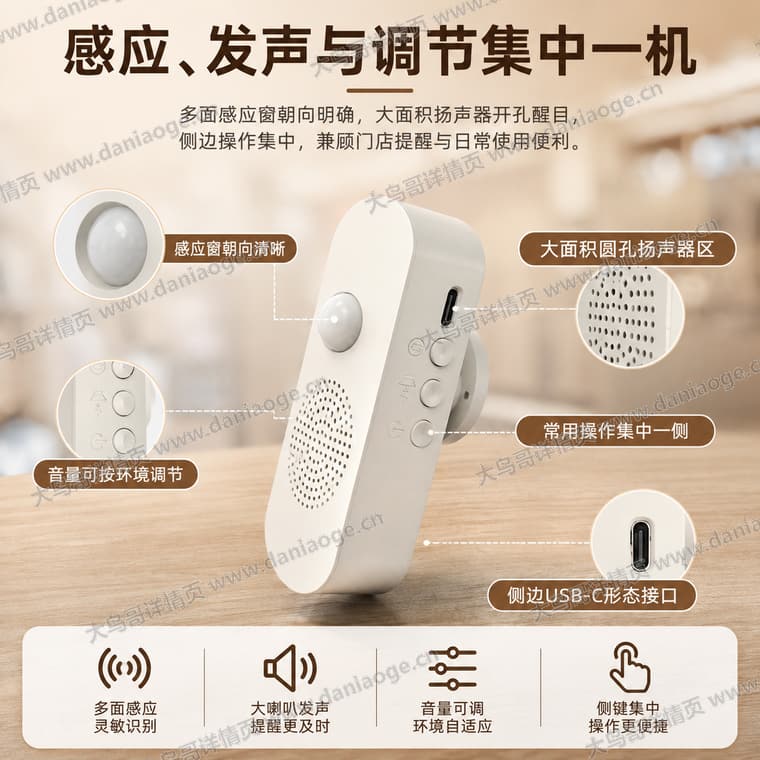 红外感应迎宾门铃 · 方案4电商详情页交付图第8张
