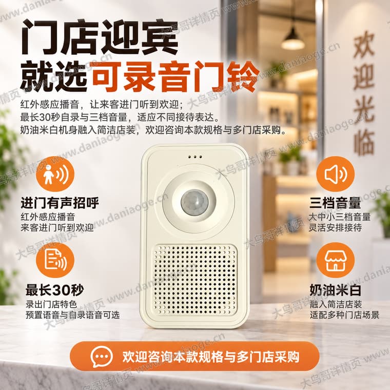 红外感应迎宾门铃 · 方案5电商详情页交付图第25张