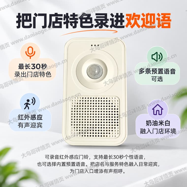 红外感应迎宾门铃 · 方案5电商详情页交付图第26张