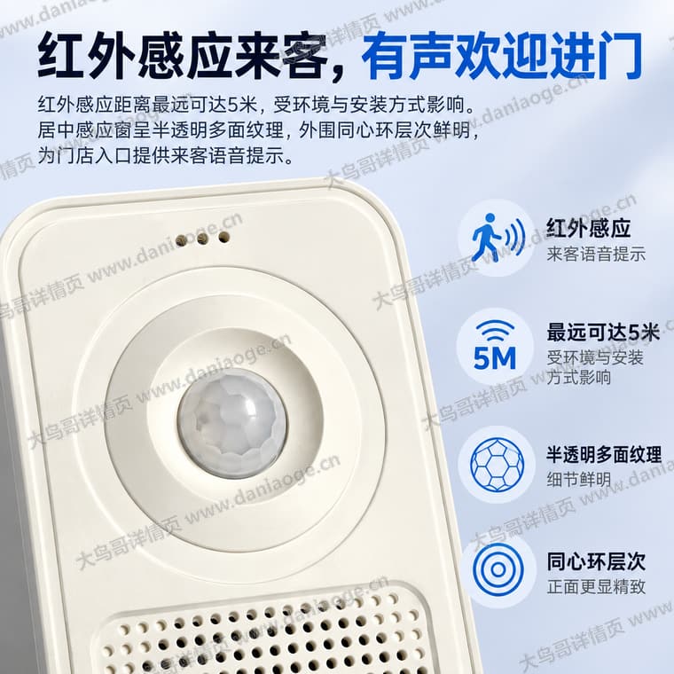 红外感应迎宾门铃 · 方案5电商详情页交付图第33张