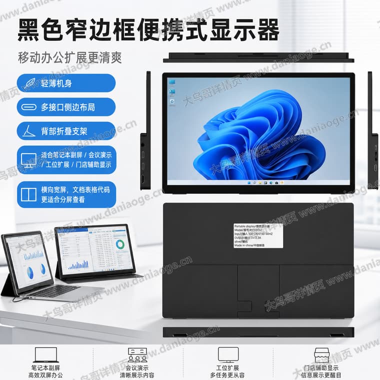 便携式显示器电商详情页交付图第1张