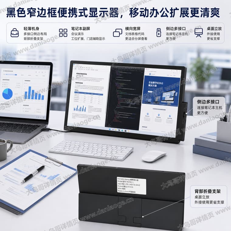 便携式显示器电商详情页交付图第4张