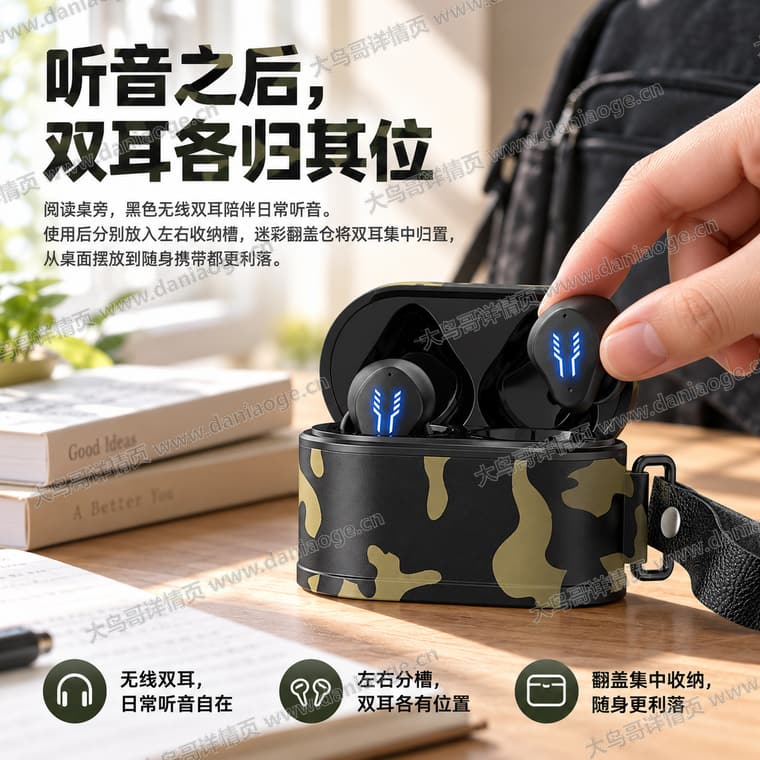 RS2 迷彩电竞蓝牙耳机电商详情页交付图第9张