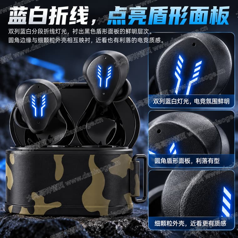 RS2 迷彩电竞蓝牙耳机电商详情页交付图第12张