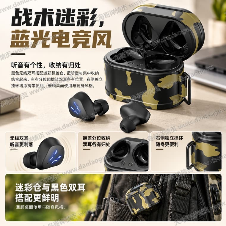 RS2 迷彩电竞蓝牙耳机电商详情页交付图第19张