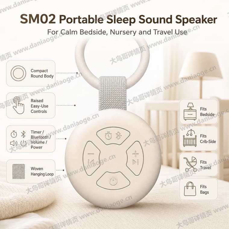 便携式白噪音睡眠机电商详情页交付图第1张
