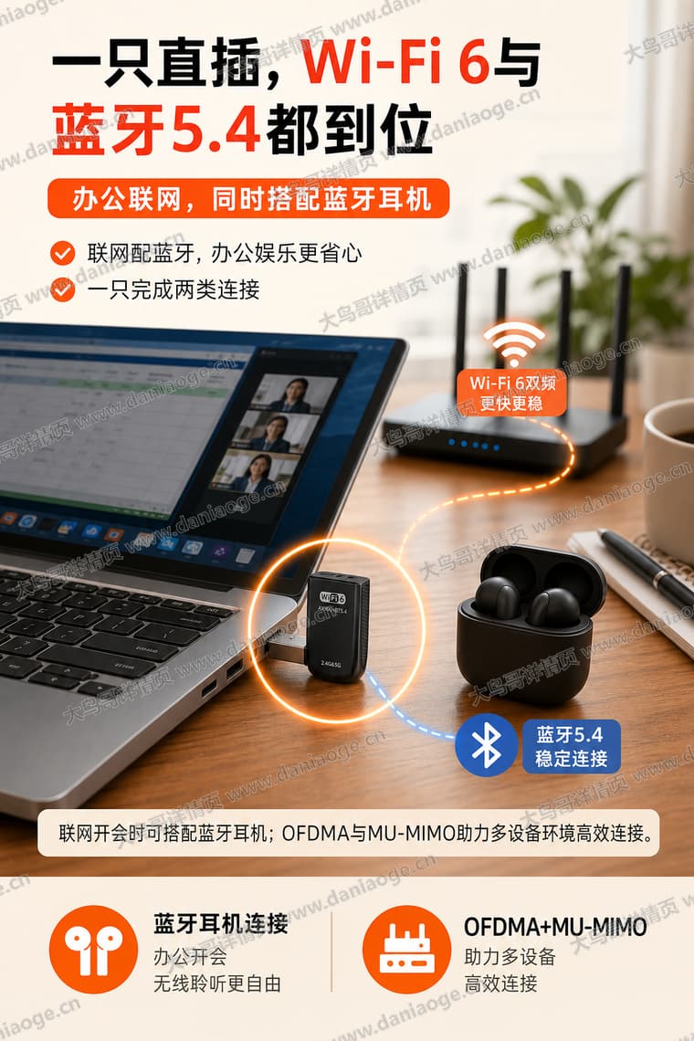 Wi-Fi 6 USB 无线网卡电商详情页交付图第10张