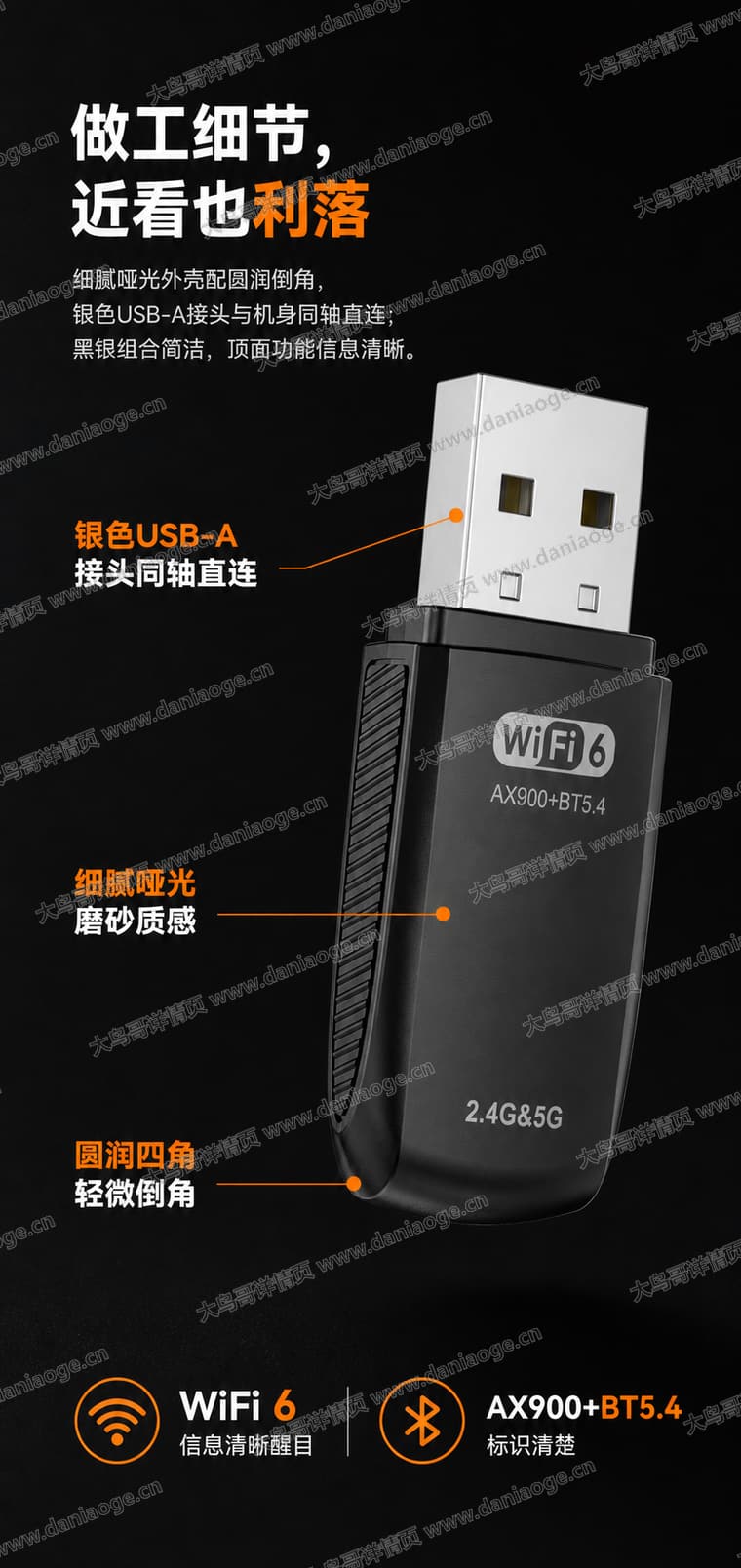 Wi-Fi 6 USB 无线网卡电商详情页交付图第20张