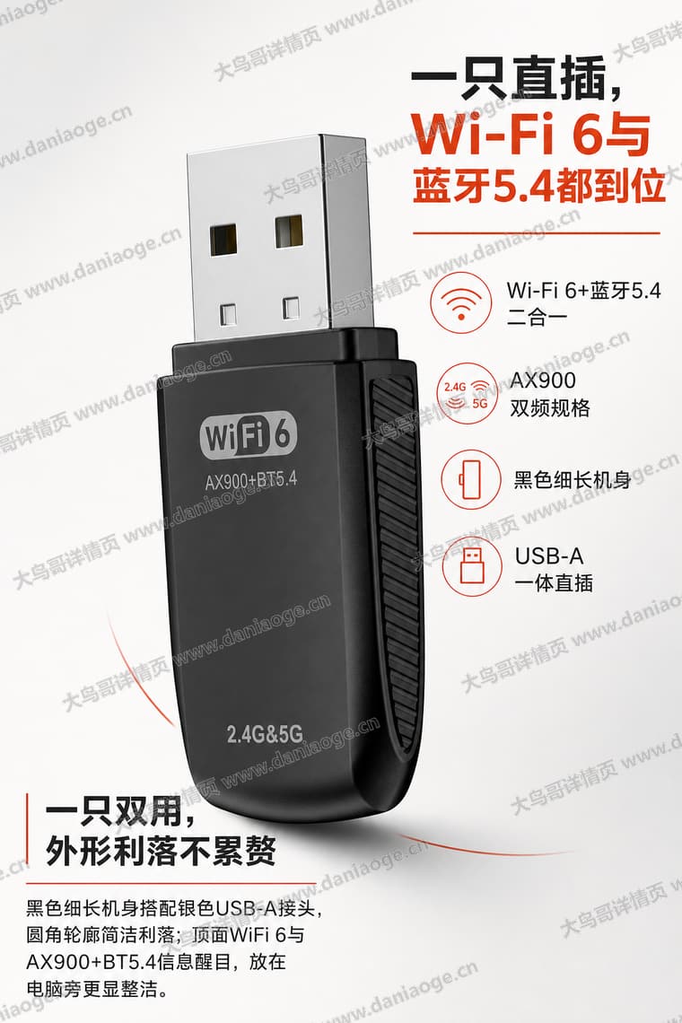 Wi-Fi 6 USB 无线网卡电商详情页交付图第31张