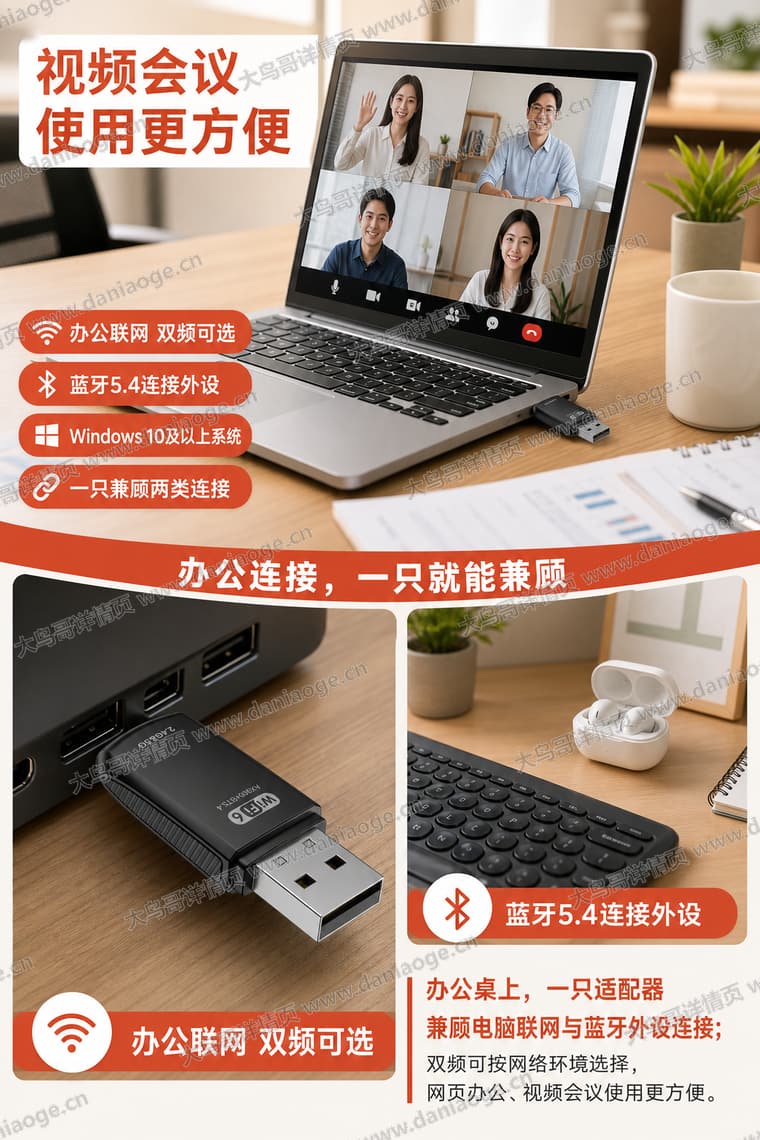 Wi-Fi 6 USB 无线网卡电商详情页交付图第35张
